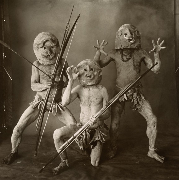 Three Asaro Mudmen (B), New Guinea, 1970, Platinum Palladium Photograph, Ed. of 24