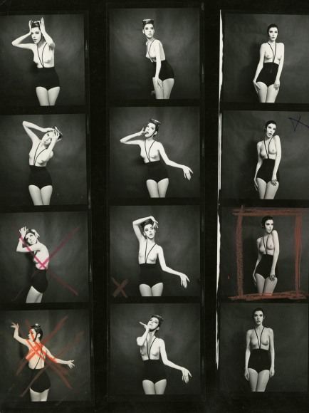 William Claxton Peggy Moffitt in Rudi Gernreich, Topless Swimsuit (Contact Sheet), 1964    