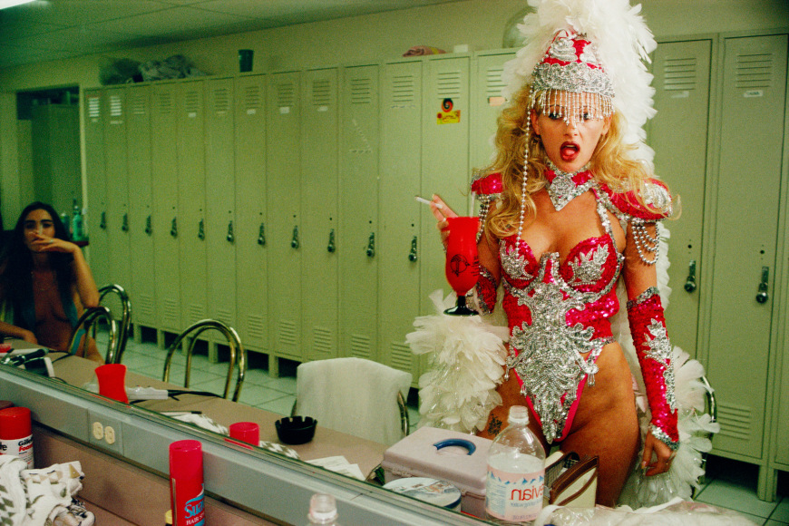 Exotic Dancer Tammy, 25, backstage at Little Darlings, the largest fully nude strip club in the United States, Las Vegas, 1995, 26 3/4 x 40 Inches,&nbsp;Archival Pigment Print, Combined Edition of 25