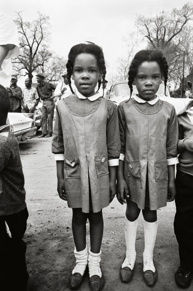 Two Girls Watching the March, Selma, 1965, 20 x 16 Inches, Silver Gelatin Photograph, Edition of 25