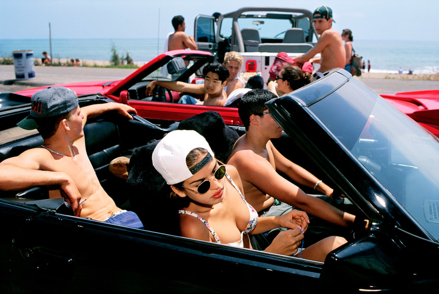 Mijanou, 18, who was voted Best Physique at Beverly Hills High School,&nbsp;skips class to go to the beach with friends on the annual Senior Beach Day, Santa Monica California, 1993, 26 3/4 x 40 Inches,&nbsp;Archival Pigment Print, Combined Edition of 25