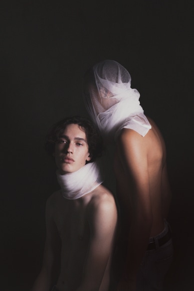 Michael Sondergaard  Anders and Oliver, 2018  Archival Pigment Print, Ed. 2/10  23 1/8 x 15 1/4 inches    © Michael Sondergaard, courtesy of Little Black Gallery, London