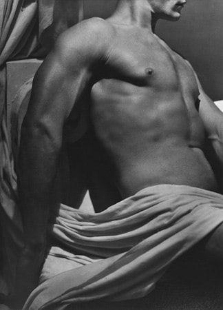 Male Torso with White Drapery, c. 1930, 20 x 16 Platinum Palladium on 24 x 20 Paper, Ed. 27