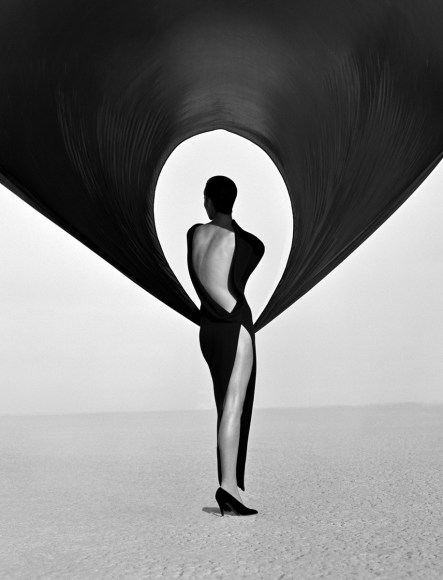 Herb Ritts Versace Dress, Back View, El Mirage, 1990    