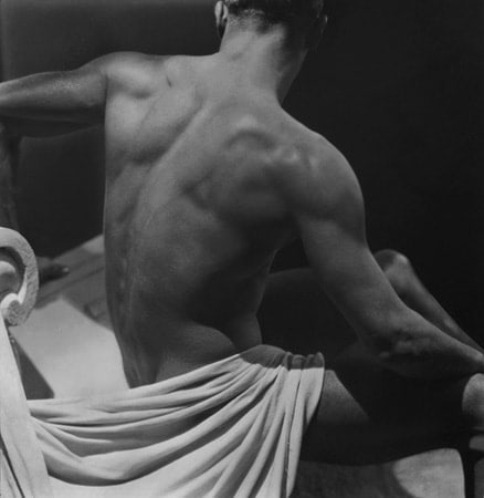 Male Back Study with White Drapery, c. 1930, 20 x 16 Platinum Palladium on 24 x 20 Paper, Ed. 27