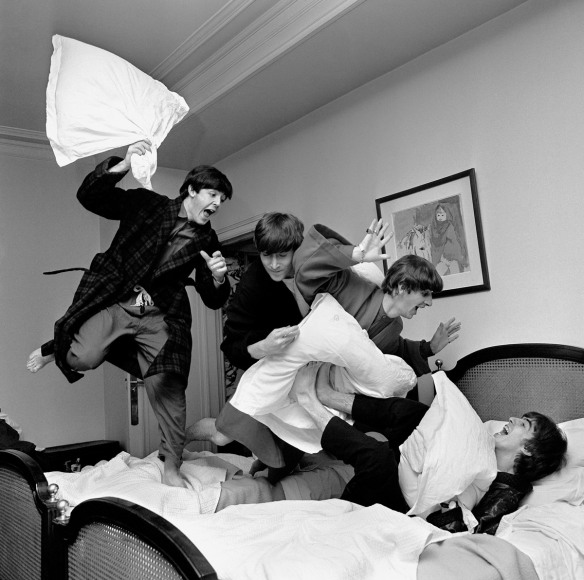 Harry Benson Beatles Pillow Fight, Paris, 1964    