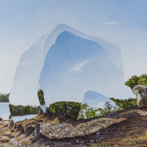 Colin Hunt (b. 1973), Untitled (Cloud), 2023, Egg tempera on panel, 32 x 32 in.