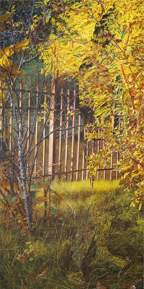 Colin Hunt (b. 1973), Untitled  (The Gate), 2023, Egg tempera on panel, 80 x 40 in.