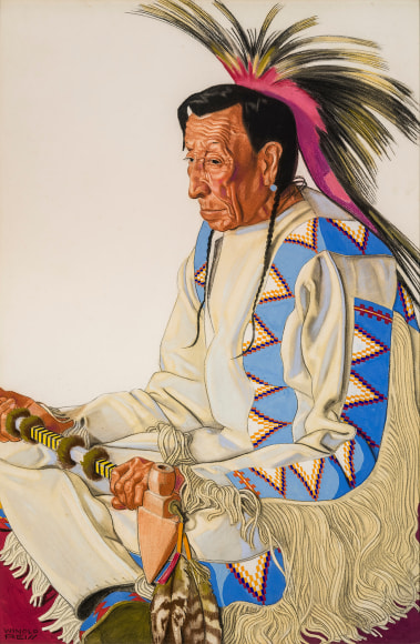WINOLD REISS (1886–1953), "Spider Bonnet." Pastel and tempera on Whatman board, 39 1/8 x 26 in.