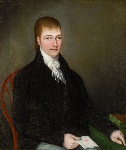 JOSHUA JOHNSON (American, about 1763&ndash;1830), &quot;Portrait of a Gentleman,&quot; about 1805. Oil on canvas, 32 1/4 x 28 in.