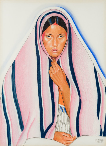 WINOLD REISS (1886–1953), "Natokiochkome (Howling Twice)," 1937. Mixed media on paper, 29 x 21 in.