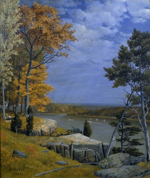 Artist Sketching by a River, 1885