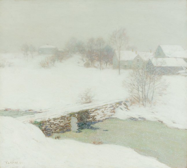 WILLARD LEROY METCALF (1858–1925), "The White Mantle," 1906. Oil on canvas, 26 x 29 in.