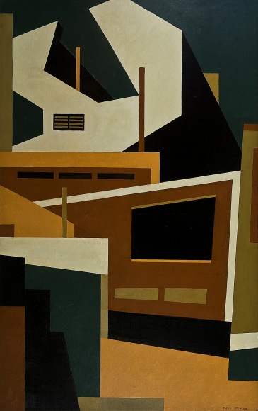 NILES SPENCER (1893–1952), "In Fairmont," 1951. Oil on canvas, 65 1/2 x 41 1/2 in.