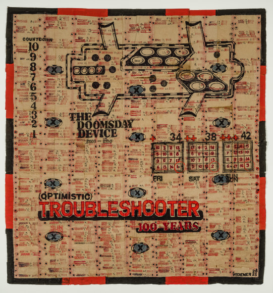 GEORGE WIDENER (b. 1962), &quot;Troubleshooter,&quot; 2025. Marker, ink, and paint on brown paper, 36 x 33 1/2 in.