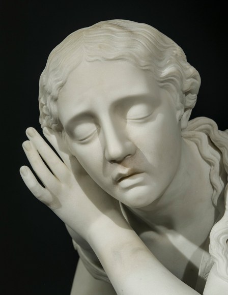 RANDOLPH JOHN ROGERS (1825–1892), Nydia, the Blind Flower Girl of Pompeii, 1862. Marble, 36 1/2 in. high (detail).
