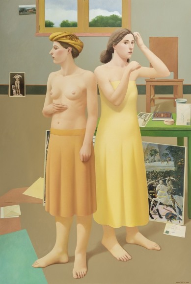 Image of Alan Feltus's One Afternoon in Tuscany, alkyd on canvas, 70 by 48 inches, painted in 1986.