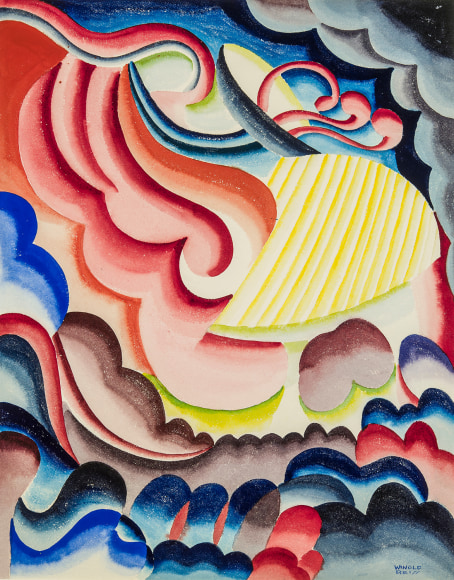 WINOLD REISS (1886–1953), "Untitled." Watercolor on paper, 30 x 21 7/8 in.