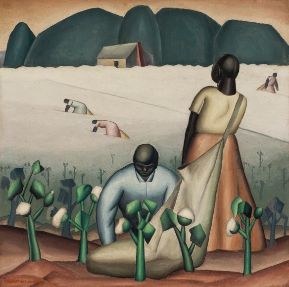 Cotton Pickers of East Texas,&nbsp;c.&nbsp;1927, Oil on canvas, 26 x 26 in.