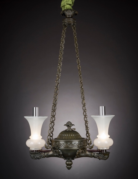 Two-Light Argand Chandelier in the Regency Taste, about 1820&ndash;25