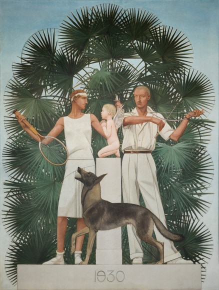 Bernard Boutet de Monvel (1881-1949), 1930 Tennis Allegory (one of a pair), n.d., Oil on canvas, 125 1/2 x 93 1/2 in.