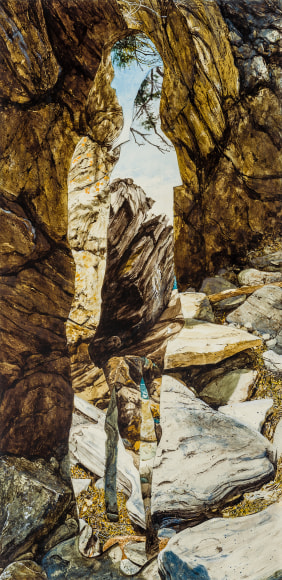 Colin Hunt (b. 1973), Many-Worlds Interpretation (H.C.H.L.V.b), 2021, Watercolor on paper, 22 x 11 in.