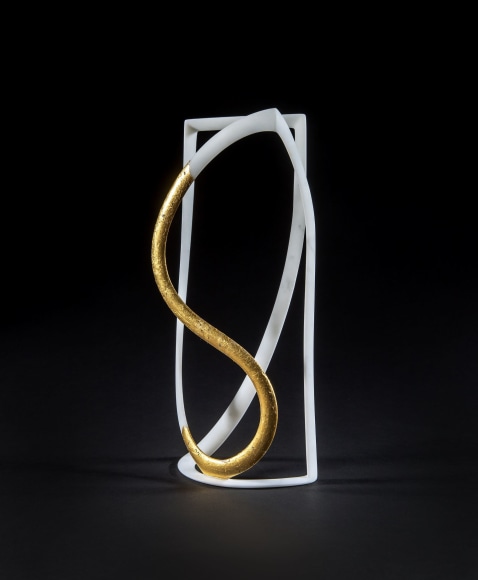 Elizabeth Turk (b. 1961), Passage 22, 2021, Marble and gold leaf, 11 x 4 3/4 x 2 1/2 in.