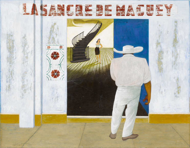CARROLL CLOAR (1913–1993), "Blood of the Maguey," 1952. Casein tempera on board, 20 1/4 x 26 in.