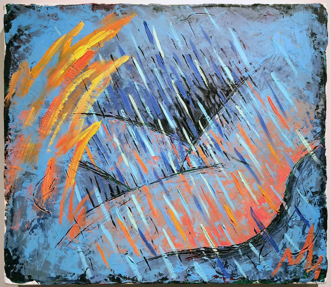 Untitled, 1980, Oil and wax on canvas, 14 x 16 in.