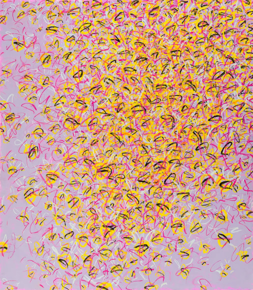 Louisa Chase (1951&ndash;2013), &quot;Swarm,&quot; 2003. Oil and oil stick on canvas, 80 x 70 in.