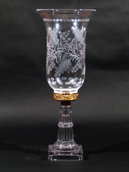 Clear Hurricane Lamp, about 1830–35