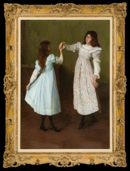 LILLA CABOT PERRY (1848–1933), "Children Dancing, II, 1895. Oil on canvas, 48 x 33 1/2 in. Showing gilded Louis XV-style frame.