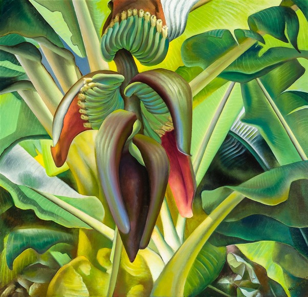 ROSS EUGENE BRAUGHT (1898&ndash;1983), &quot;Banana Tree,&quot; 1937. Oil on canvas, 43 x 43 in.