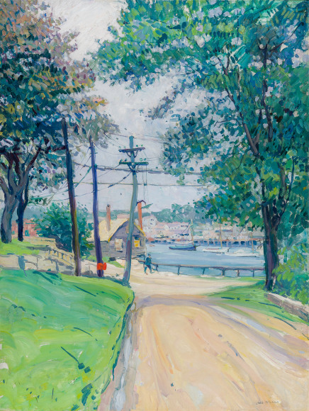 JANE PETERSON (1876&ndash;1965), &quot;Road to Rocky Neck, East Gloucester,&quot; about 1915. Oil on canvas, 40 x 30 in.