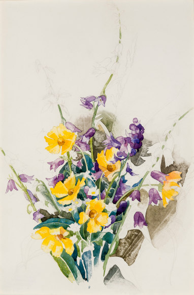 CHARLES DEMUTH (1883&ndash;1935), &quot;Nosegay,&quot; about 1925. Watercolor and pencil on paper, 18 x 12 in.