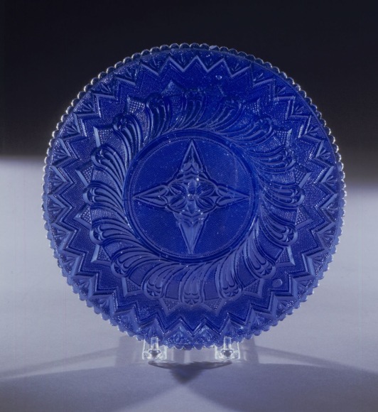 Sapphire Blue &ldquo;Lacy&rdquo; Deep Bowl,&nbsp;about 1835&ndash;40
