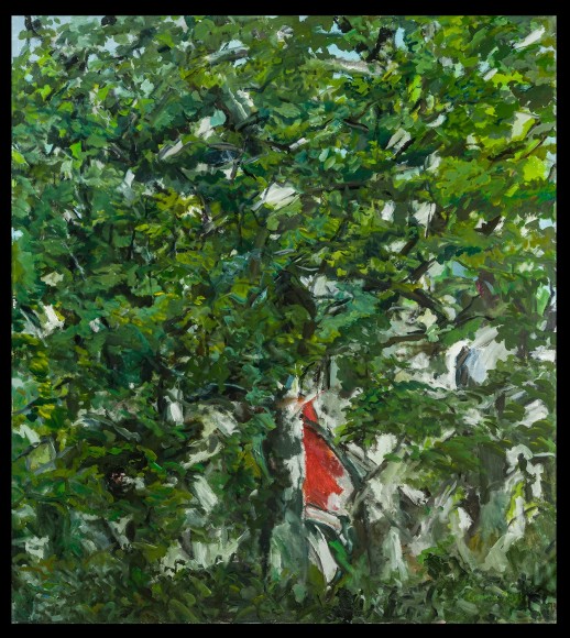 Cornelia Foss (b. 1931), &quot;Little Red VII,&quot;&nbsp;2016. ​​​​​​​Oil on canvas, 70 x 78 in.