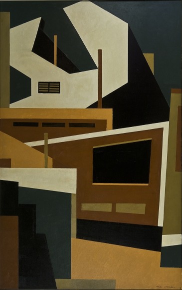 NILES SPENCER (1893&ndash;1952), In Fairmont, 1951. Oil on canvas, 65 1/2 x 41 1/2 in.