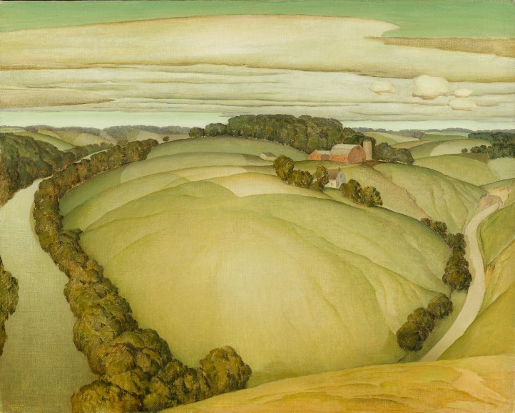 MARVIN D. CONE (1891–1965), "River Bend, No. 4," 1938. Oil on canvas, 20 x 30 in.