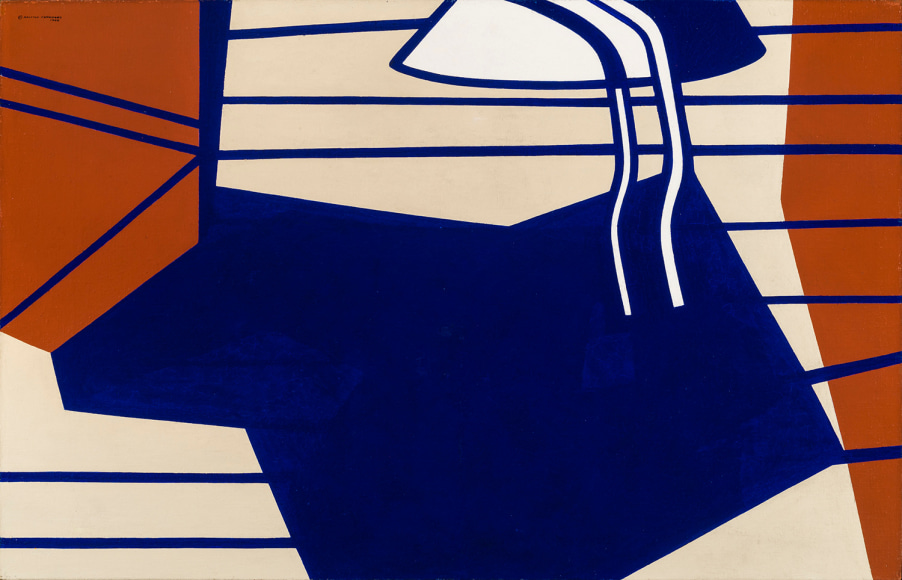 RALSTON CRAWFORD (1906&ndash;1978), &quot;On the Sundeck,&quot;&nbsp;1948. Oil on canvas, 30 x 45 in.