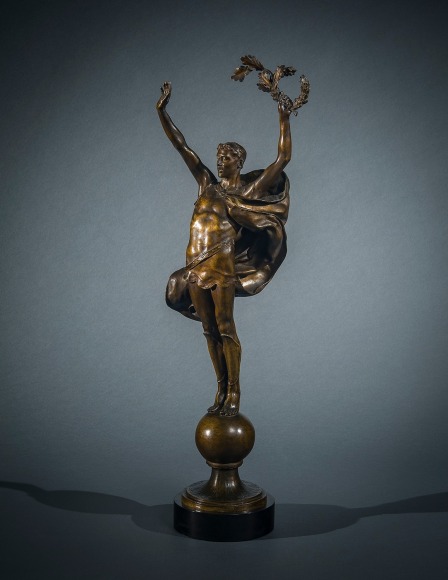 EVELYN BEATRICE LONGMAN (1874–1954), "Victory," 1908. Bronze, medium brown patina, 27 in. high