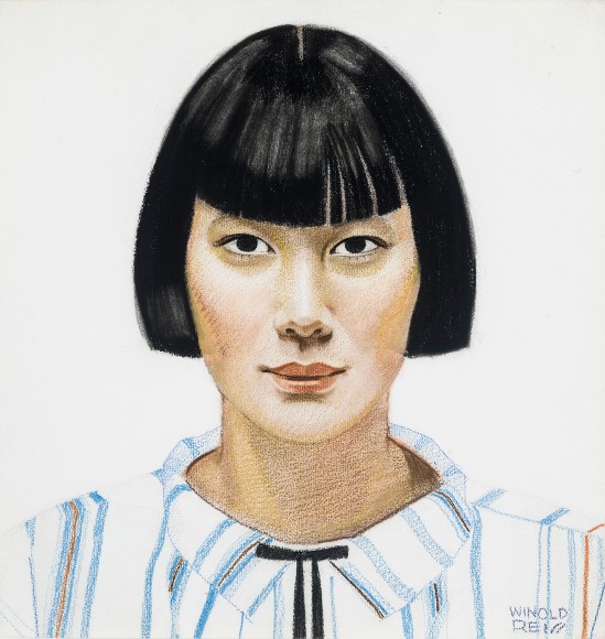 WINOLD REISS (1886–1953), "Japanese Girl." Pastel on Whatman board, 15 1/8 x 14 5/8 in.