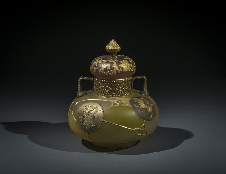 Royal Flemish Handled and Covered Jar,&nbsp;about 1889&ndash;95
