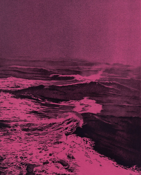 Red Sea, 2016 Carbon pencil, charcoal, and acrylic on paper mounted on panel, 18 x 14 1/2 in.