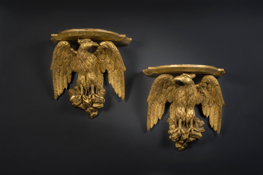 Pair Eagle Wall Brackets, about 1820, American