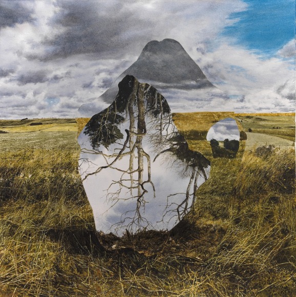 COLIN HUNT (b. 1973), &quot;Untitled Study (The Avenue of Stones) No. 2,&quot; 2020. Watercolor on paper, 22 x 22 in.