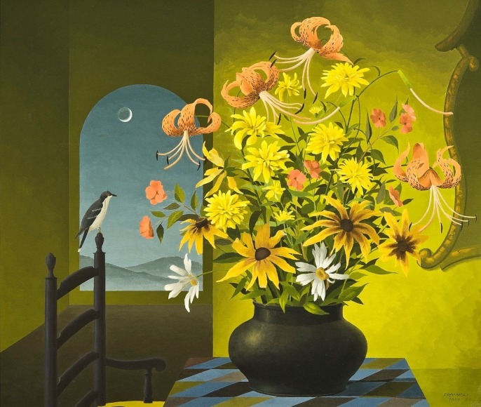 THOMAS FRANSIOLI (1906–1997), Still Life of Flowers, 1959. Oil on canvas, 24 x 28 in.