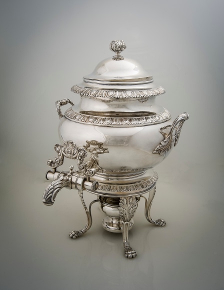 Baldwin Gardiner (1791&ndash;1869), New York, &quot;Neo-Classical Tea or Coffee Urn,&quot; about 1831&ndash;35. Silver, 12 3/4 in. high, 9 1/4 in. wide, 11 1/2 in. deep (overall).