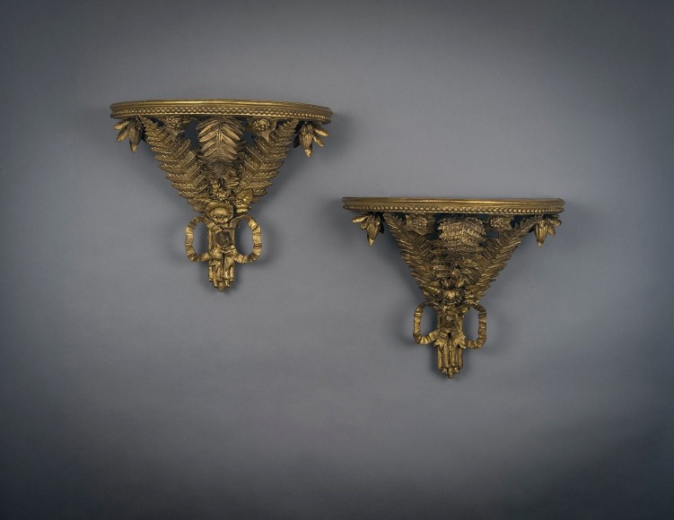 Pair Fern Wall Brackets,&nbsp;about 1850&ndash;80