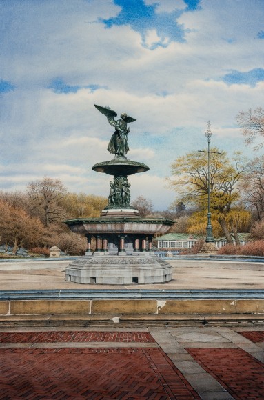 Frederick Brosen (b. 1954), &quot;Bethesda Fountain, Central Park,&quot; 2003. Watercolor and graphite on paper, 45 x 30 in.